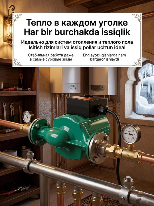RS25/32-6/8-180 isitish tizimi uchun sirkulyatsion nasos