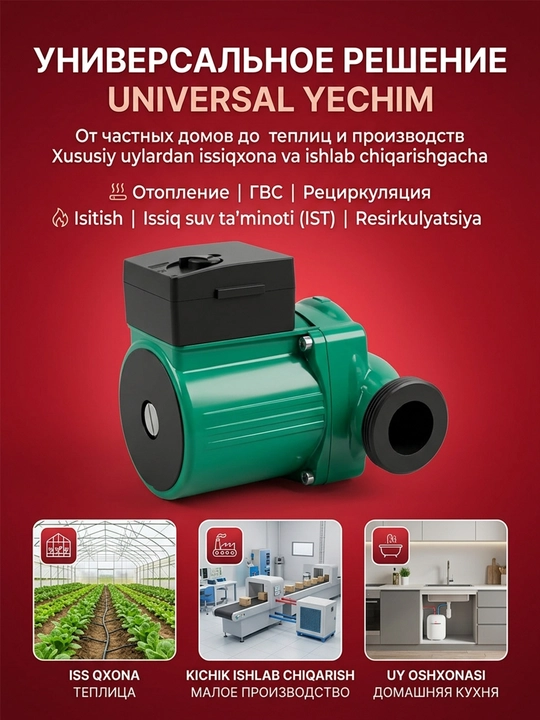 RS25/32-6/8-180 isitish tizimi uchun sirkulyatsion nasos