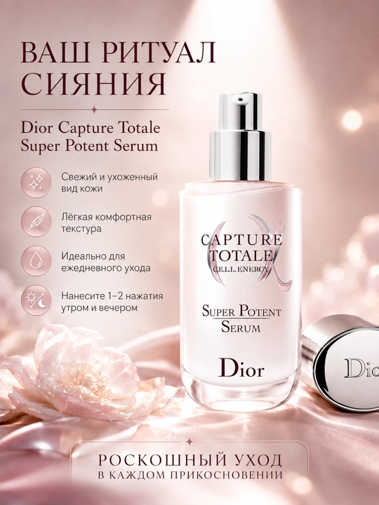 Антивозрастной уход для лица Dior Capture Totale SuperPotent Serum для ровной.гладкой кожи