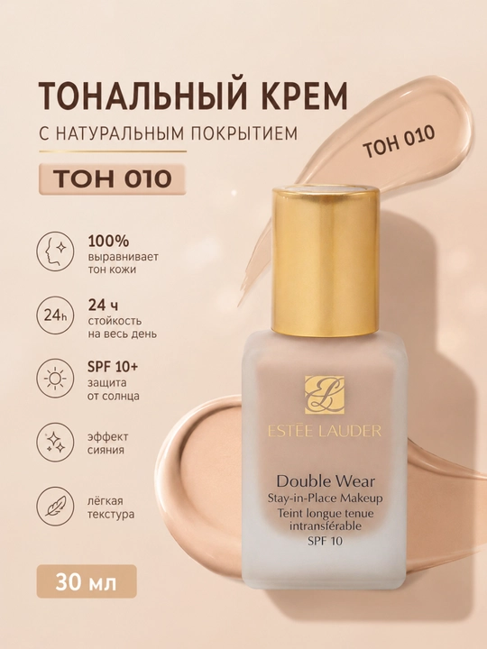 Тональный крем для лица, с натуральным покрытием, 30 мл - 