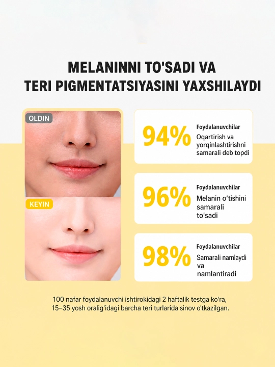 Yuz uchun SKINEVER Vitamin C Brightening Cream, niatsinamid bilan oqartiruvchi, 30 g