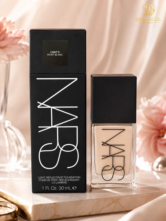 Yengil tonal asos NARS Light Reflecting Foundation tekis ton va silliq ko‘rinish