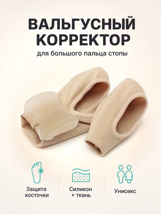 Valgus korrektor silikon paypoq — bosh barmoq uchun, juft (uniseks)