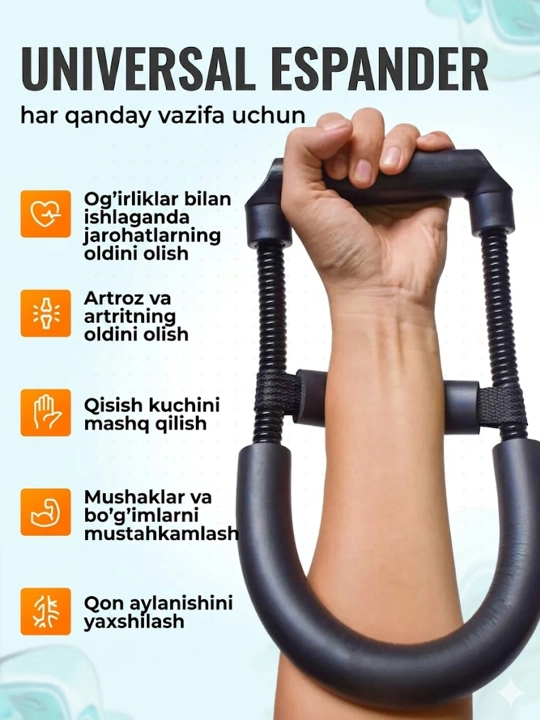 Kaft, tirsak, bilak uchun espander, armrestling trenajyori