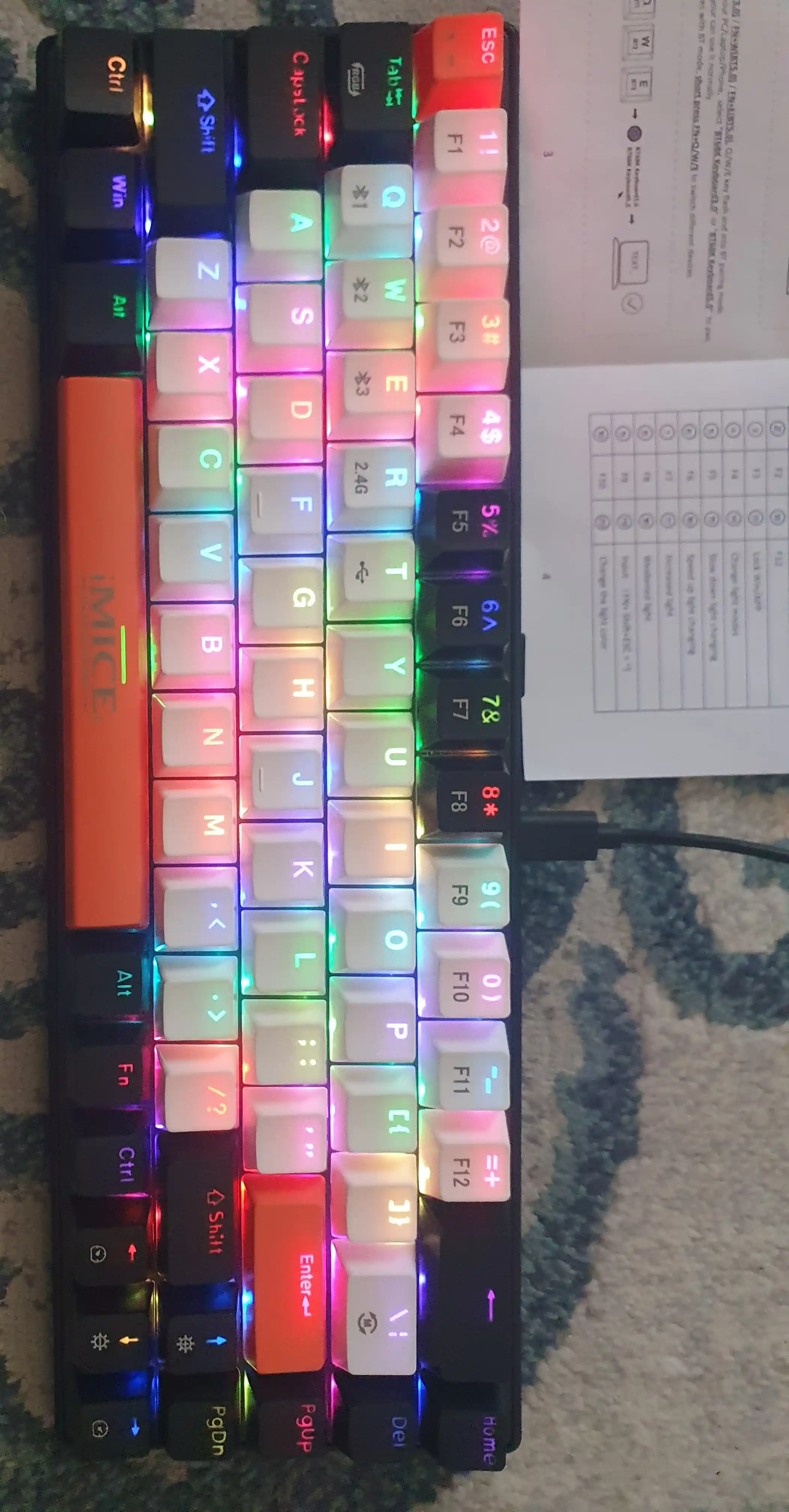 IMICE Mexanik klaviatura GK-690TRI / GK-900 RGB, Bluetooth,2.4G,Type-C, Gaming Klaviatura