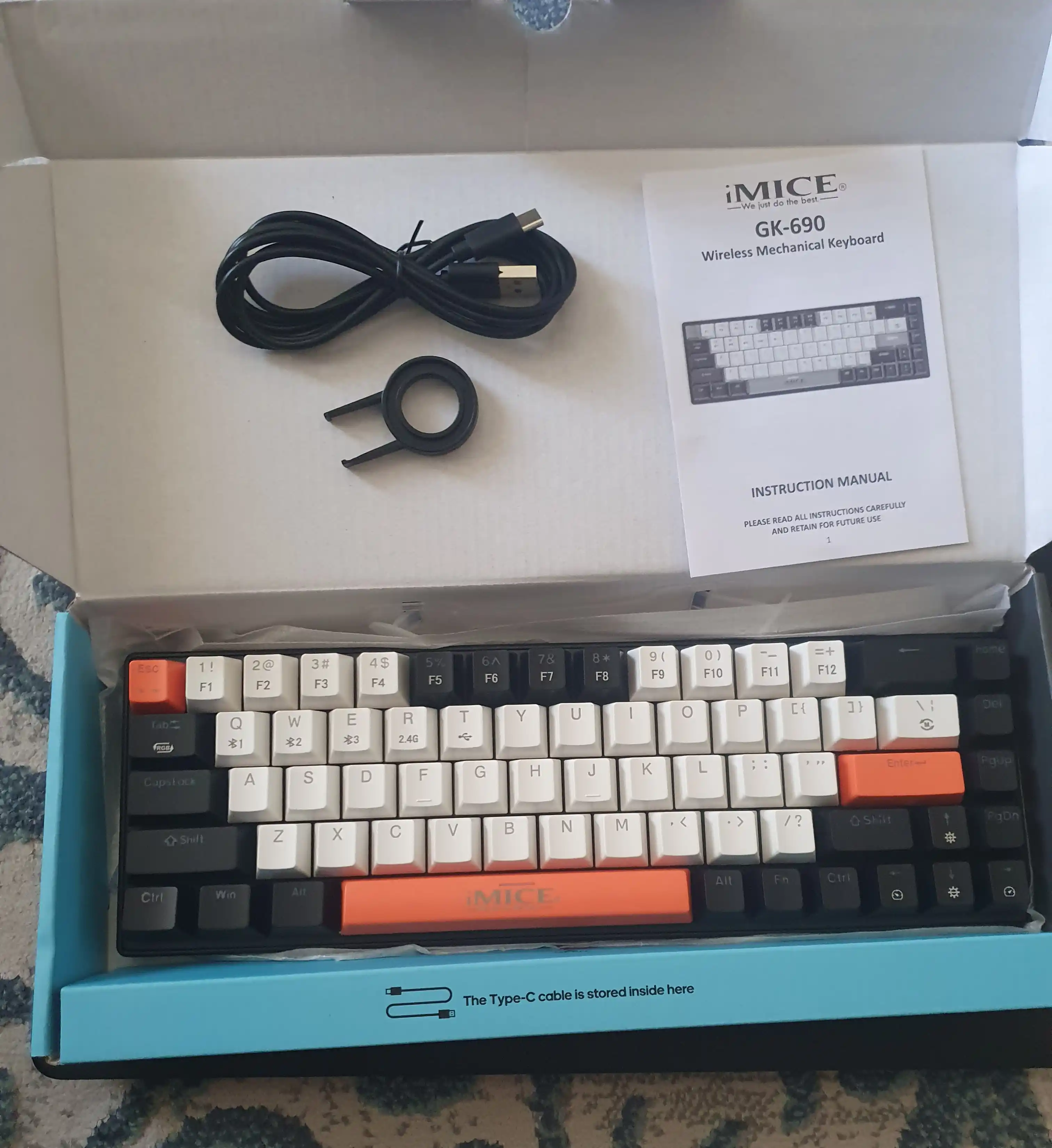 IMICE Mexanik klaviatura GK-690TRI / GK-900 RGB, Bluetooth,2.4G,Type-C, Gaming Klaviatura