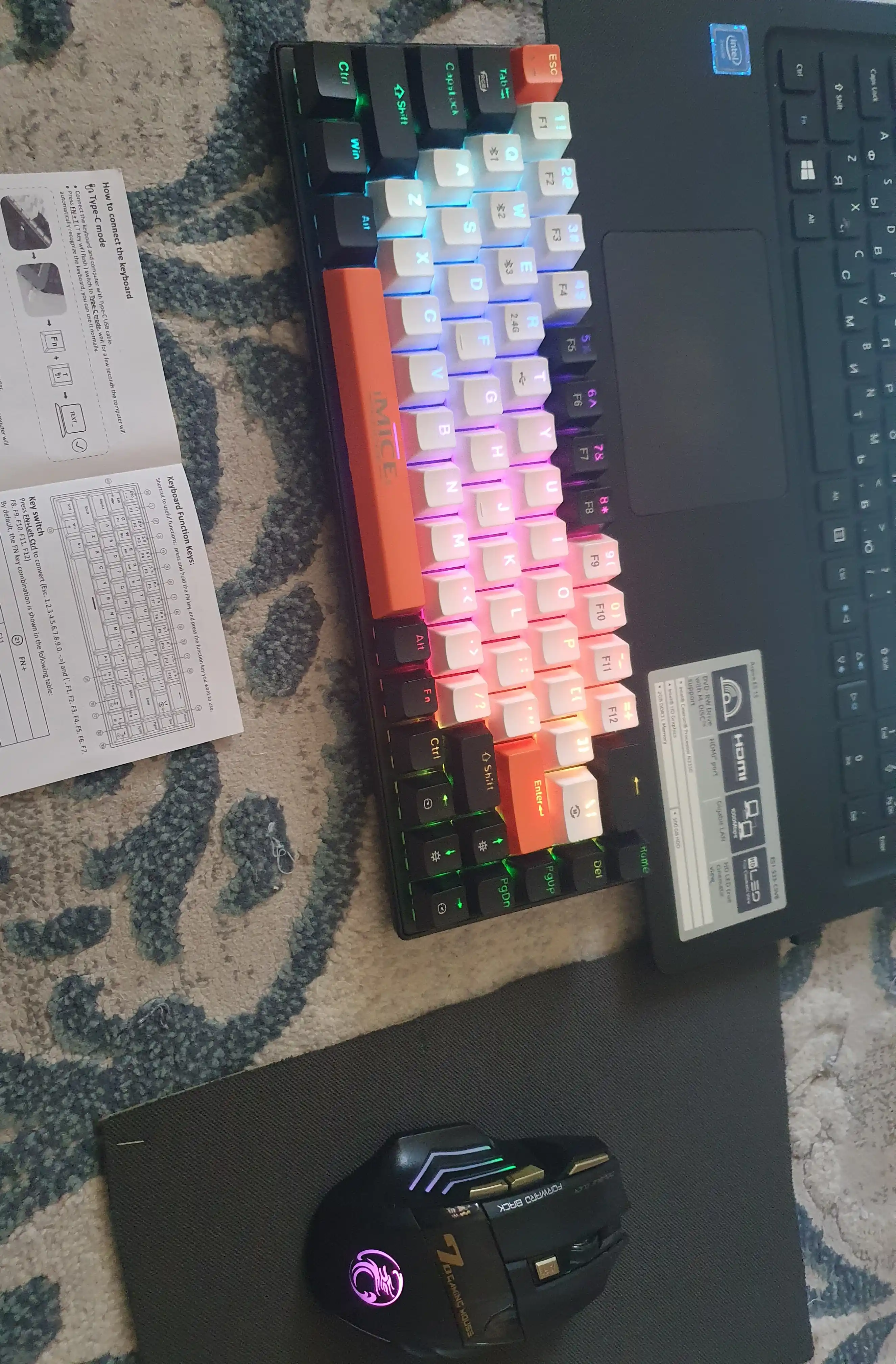 IMICE Mexanik klaviatura GK-690TRI / GK-900 RGB, Bluetooth,2.4G,Type-C, Gaming Klaviatura