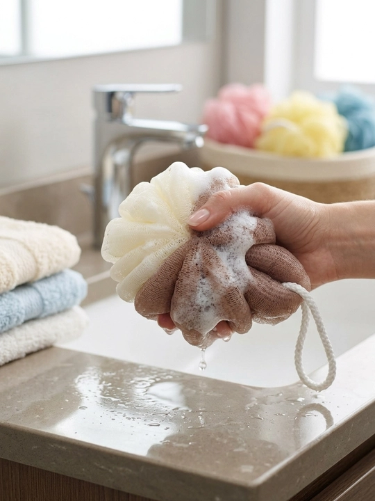Dush mochalka body sponge yumshoq hammom seti ko‘pik chiqaruvchi