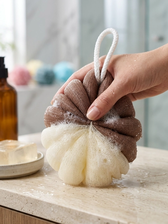 Dush mochalka body sponge yumshoq hammom seti ko‘pik chiqaruvchi