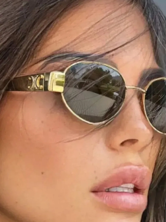Cat eye uslubidagi ayollar quyosh ko‘zoynagi UV400, tilla rang bezakli zamonaviy ko‘zoynak