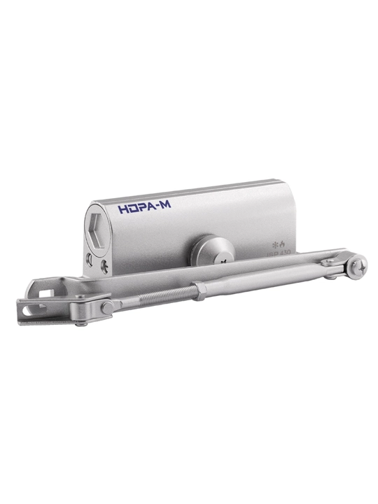 Доводчик НОРА-М 430 ISPARUS, от 50 до 120кг, серебристый, морозостойкий