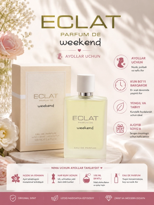 Парфюм Eclat Weekend Parfum De, 100 мл для женщин, парфюмерия - 