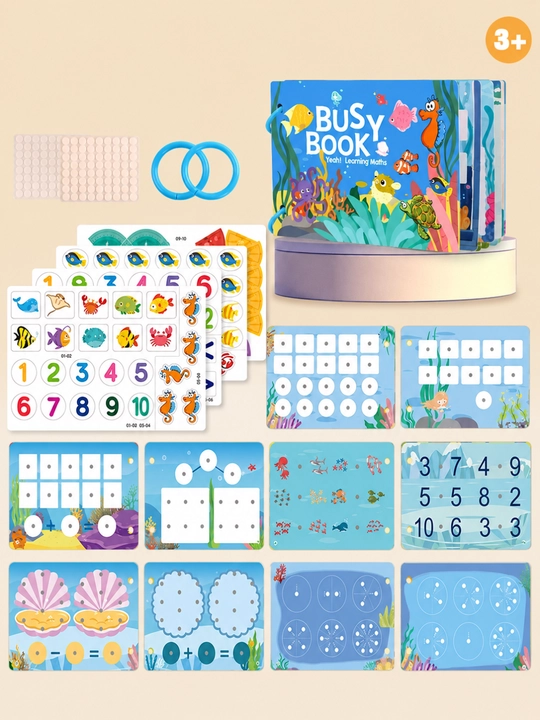 Развивающая Busy Book — книга с многоразовыми наклейками, 3+