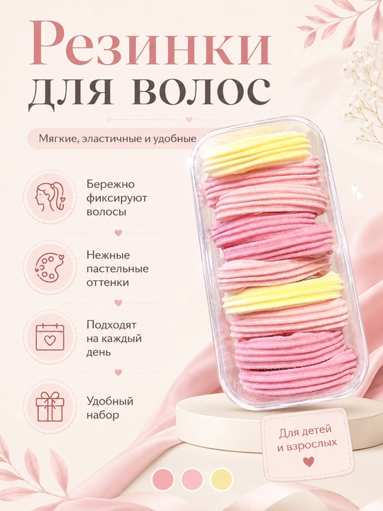Набор резинок для волос. 10 штук в наборе - 