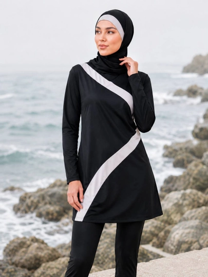 Ayollar uchun cho'milish kiyimi, yopiq, muslimalar uchun, burkini