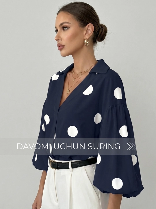 Qalin yengli ayollar bluzkasi — UNCHA STORE
