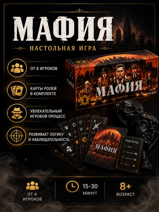 Настольная игра Мафия, 8+