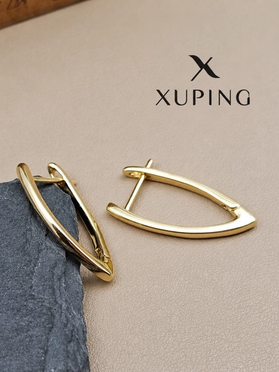 Женские серьги золотого цвета, бренд Xuping — LESHOES-XUP001-АЛЫЙ