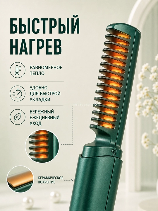 Simsiz mini soch tarog‘i tekislagich Type-C 3 harorat tez qiziydi sayohat uchun
