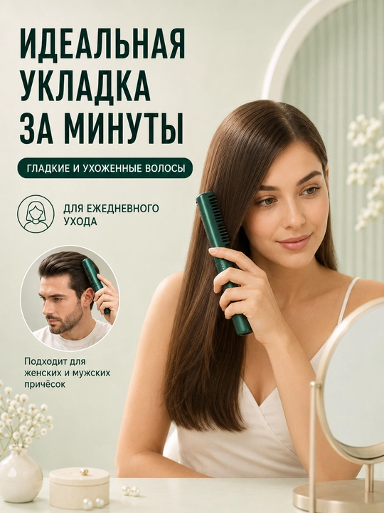 Simsiz mini soch tarog‘i tekislagich Type-C 3 harorat tez qiziydi sayohat uchun
