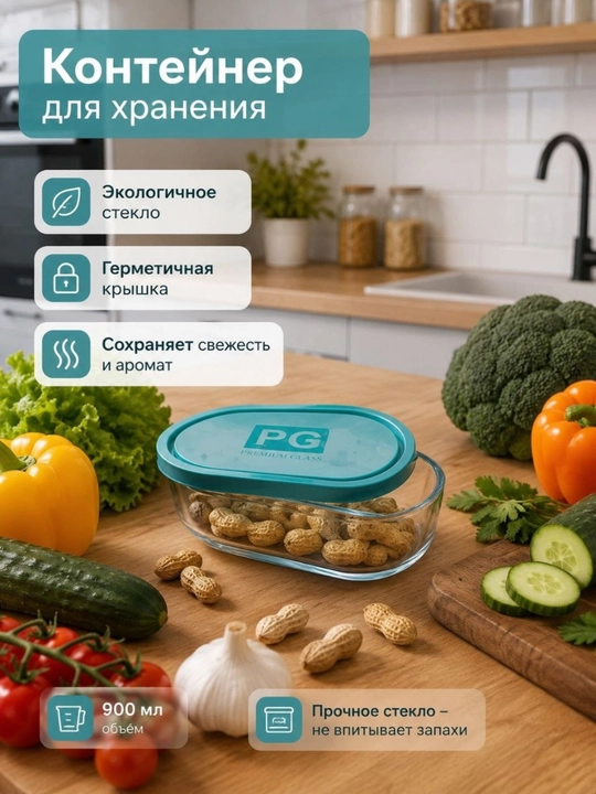 Контейнер для хранения стекляный - 