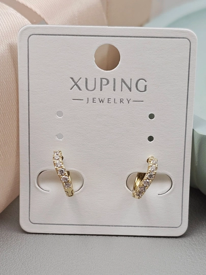 Женские серьги золотого цвета, бренд Xuping — LESHOES-XUP001-ЗОЛОТ