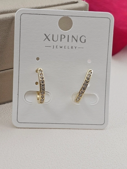 Женские серьги золотого цвета, бренд Xuping — LESHOES-XUP001-КОРИЧН