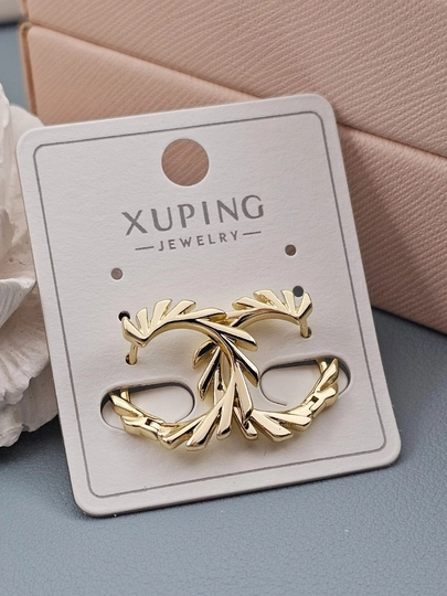 Женские серьги золотого цвета, бренд Xuping — LESHOES-XUP001-КРЕМОВ