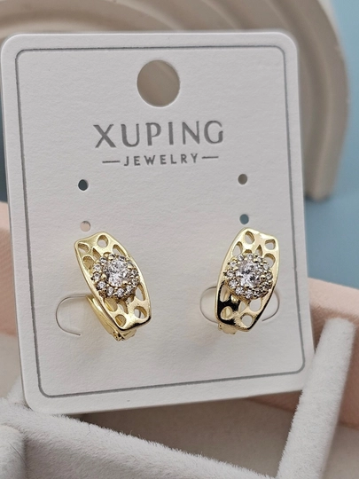 Женские серьги золотого цвета, бренд Xuping — LESHOES-XUP001-ЛЗЕЛЕН