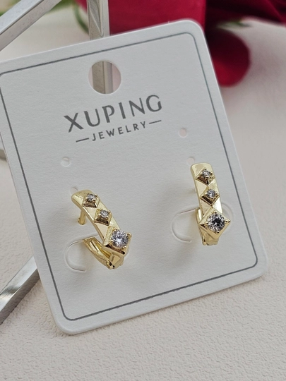Женские серьги золотого цвета, бренд Xuping — LESHOES-XUP001-РЫЖИЙ