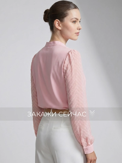 Женская блузка с прозрачными рукавами - EllyFashion