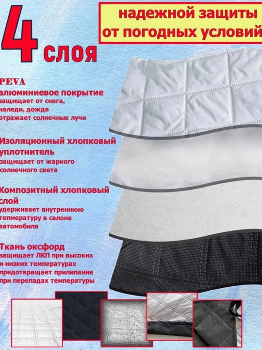Avtomobilning old oynasiga qor va quyoshdan saqlovchi qoplama (g‘ilof), universal