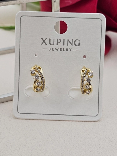 Женские серьги золотого цвета, бренд Xuping — LESHOES-XUP001-ФУКСИЯ