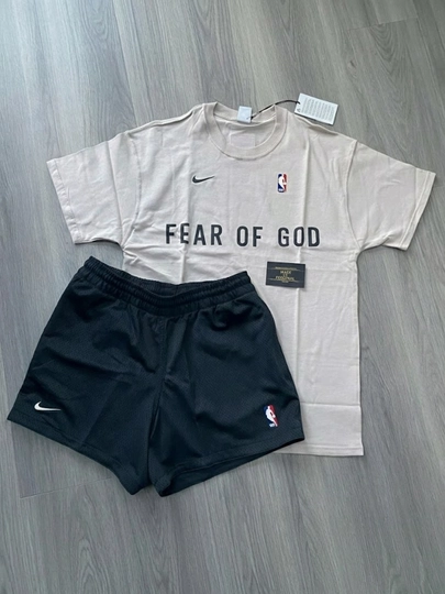 Мужской комплект, футболка и шорты, спорт, для зала, Nike Fear of God, NBA, 100% хлопок — KEDDSHP-ALI5-БЕЛЫЙ-XXXL