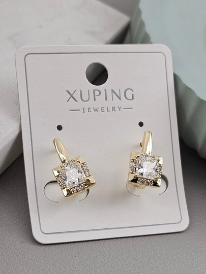 Женские серьги золотого цвета, бренд Xuping — LESHOES-XUP001-ХАКИ