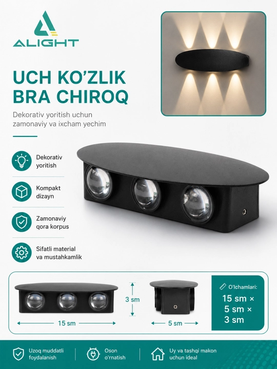 LED devor chirog‘i IP65 tashqi va ichki dekorativ bra