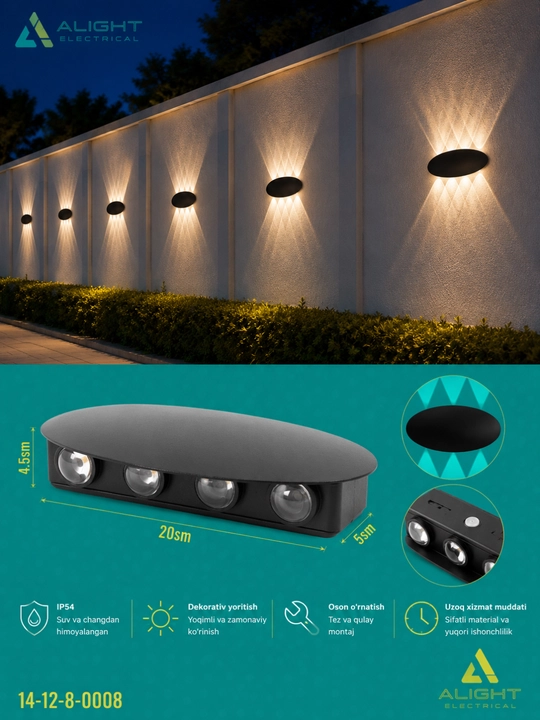 LED devor chirog‘i IP65 tashqi va ichki dekorativ bra