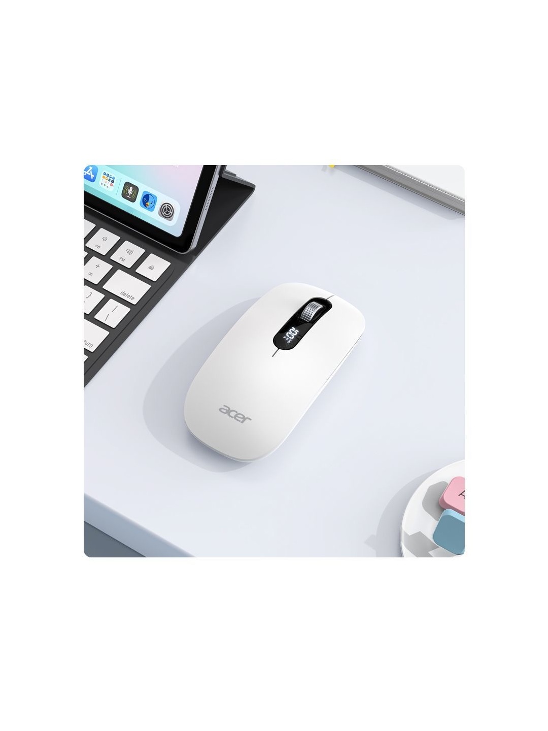 Acer OMW311 simsiz sichqoncha, Bluetooth + 2.4G, Type-C, 1600 DPI,shovqinsiz tugmalar