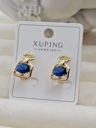 Женские серьги золотого цвета, бренд Xuping — LESHOES-XUP00001-БАГРОВ