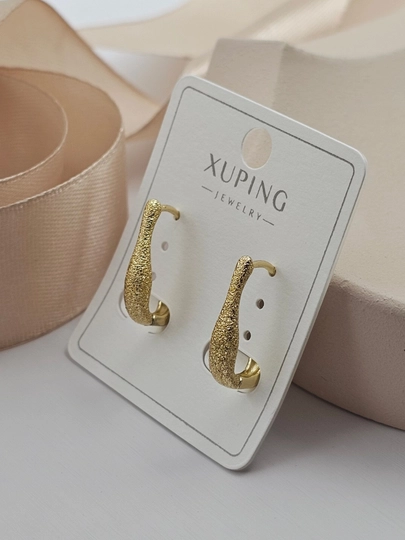 Женские серьги золотого цвета, бренд Xuping — LESHOES-XUP00001-МАНГО