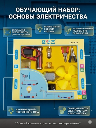 Развивающий набор робототехники для детей DIY 9 предметов, отличный старт в мир электроники — BMI-BOLALAR-ЖЕЛТ