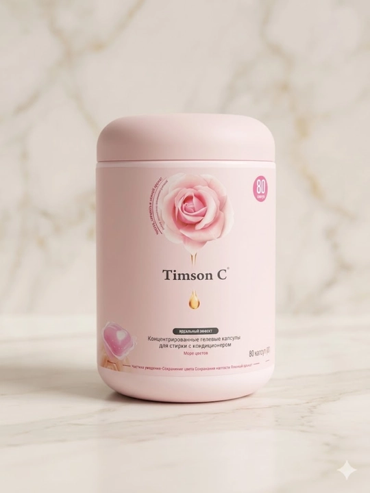 Капсулы для стирки Timson C – с приятным ароматом «Rosa» и «Pomelo Rose», формула 4 в 1