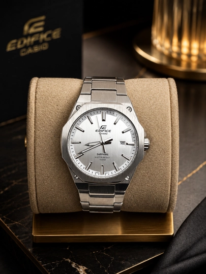 Мужские часы Edifice Caso Sapphire Silver Premium — SABR1-400W059-СЕРЕБРН