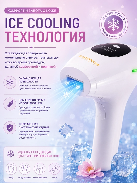 Fotoepilyator Babyverse SE6 — IPL tuk kamaytirish va teri parvarishi