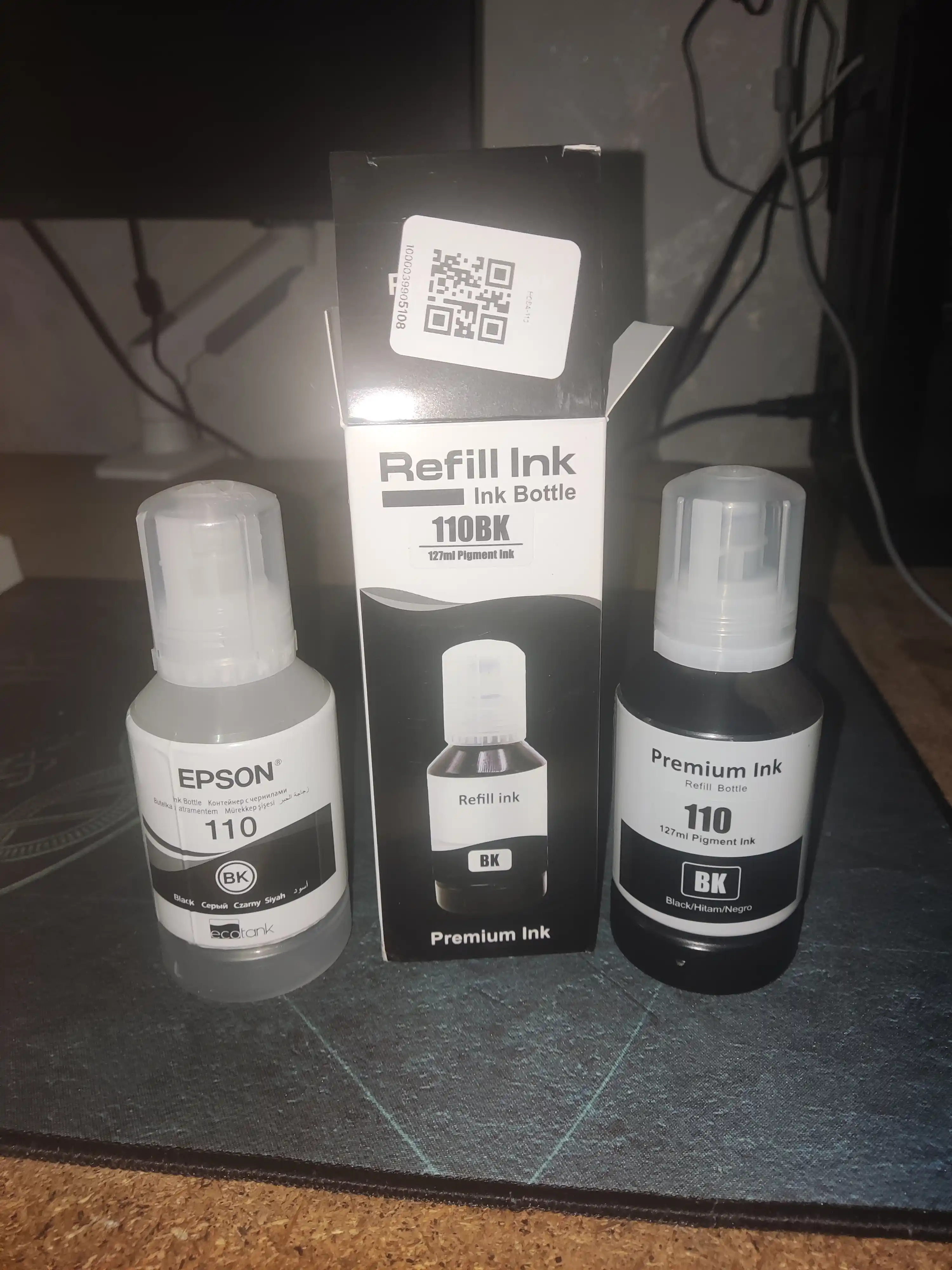 Pigment siyoh Epson 110, printerlar uchun M1100, M1120, M2140, M2170 va boshqalar, 127 ml