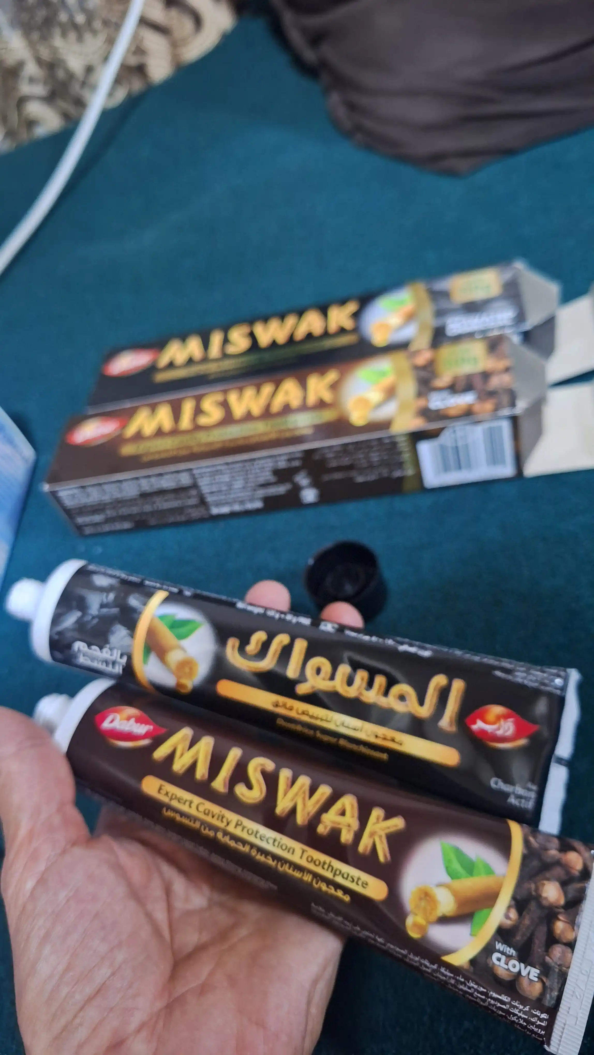 Tish pastasi Dabur Miswak, misvak ekstrakti, ftoridsiz, Dubay