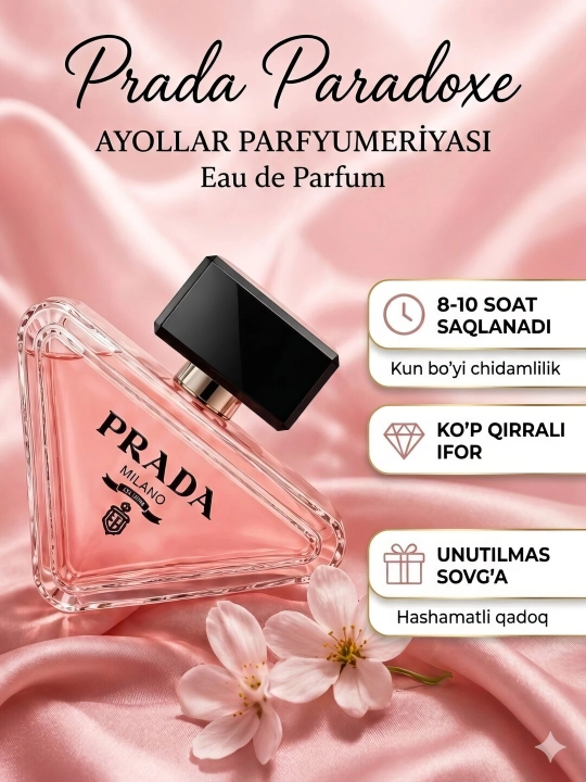 Ayollar atiri Prada Paradoxe Eau de Parfum uzoq saqlanuvchi parfyum suv 90ml