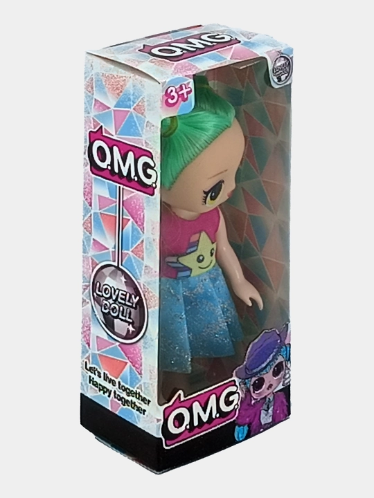 Qo'g'irchoq OMG Happy Doll yashil sochli va yaltiroq QQ28