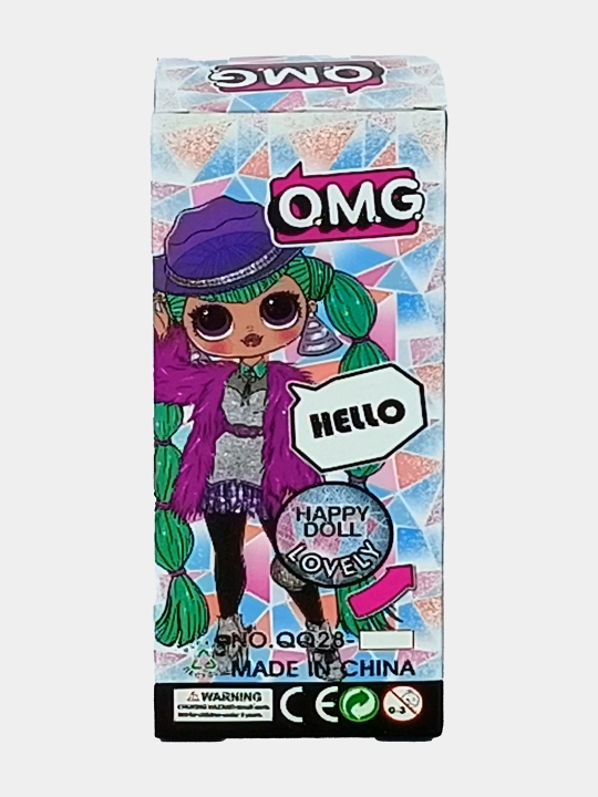 Qo'g'irchoq OMG Happy Doll yashil sochli va yaltiroq QQ28