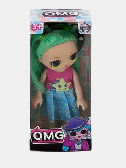 Qo'g'irchoq OMG Happy Doll yashil sochli va yaltiroq QQ28